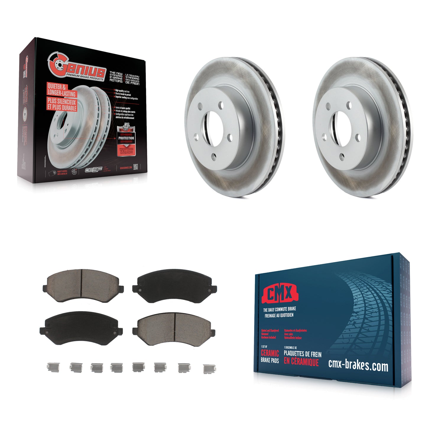 [Avant] Kit de disque (revêtu) et plaquette (céramique) de frein pour 2002-2007 Jeep Liberty KGC-100438