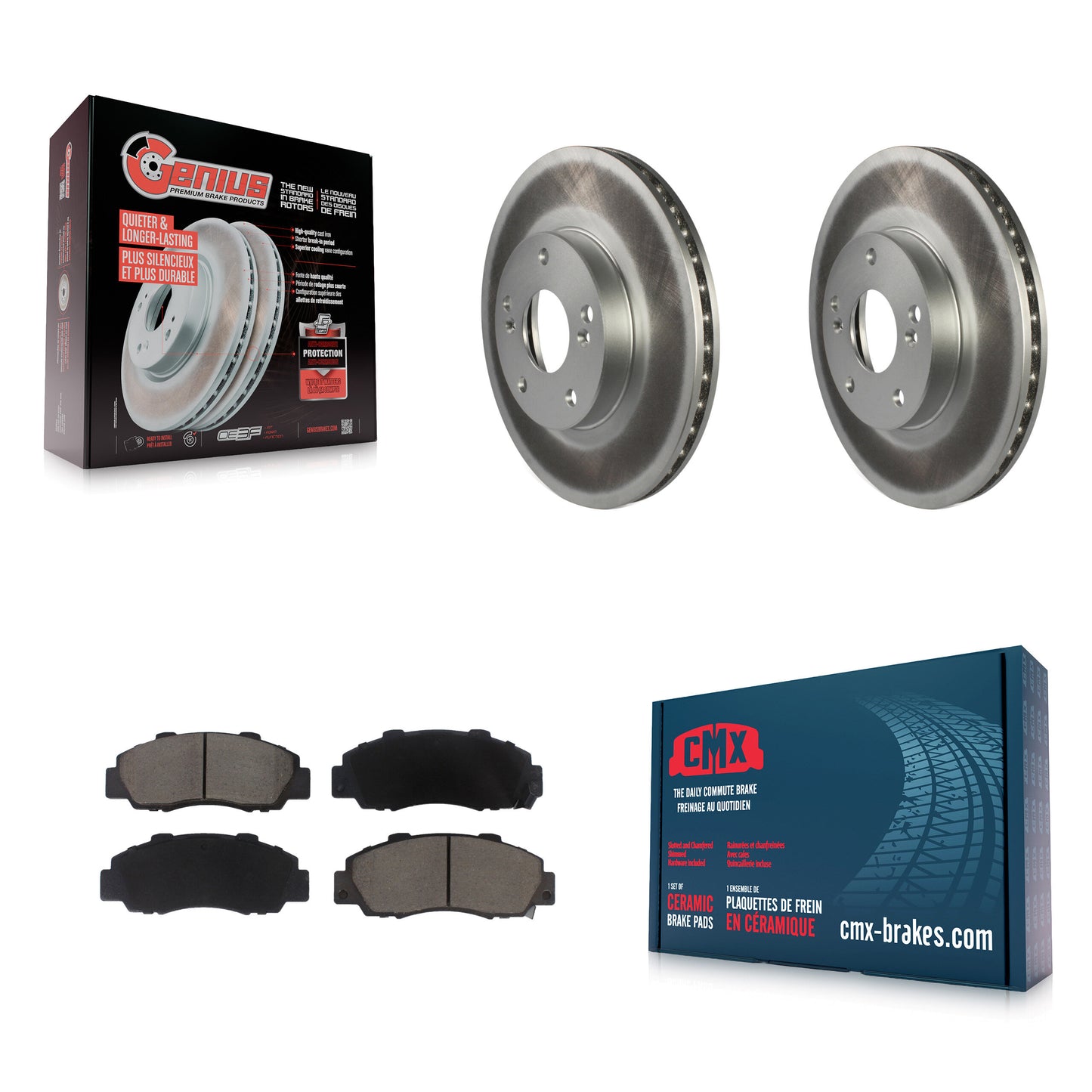 [Avant] Kit de disque (revêtu) et plaquette (céramique) de frein pour 1998-2002 Honda Accord 3.0L KGC-100450