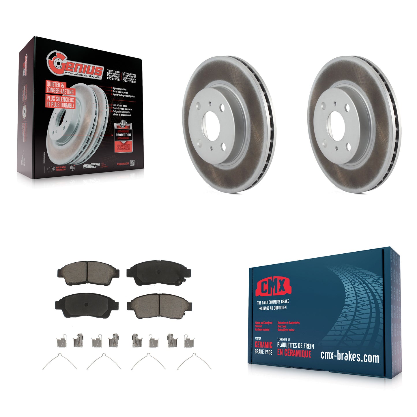 [Avant] Kit de disque (revêtu) et plaquette (céramique) de frein pour 1993-1997 Toyota Corolla Geo Prizm KGC-100453