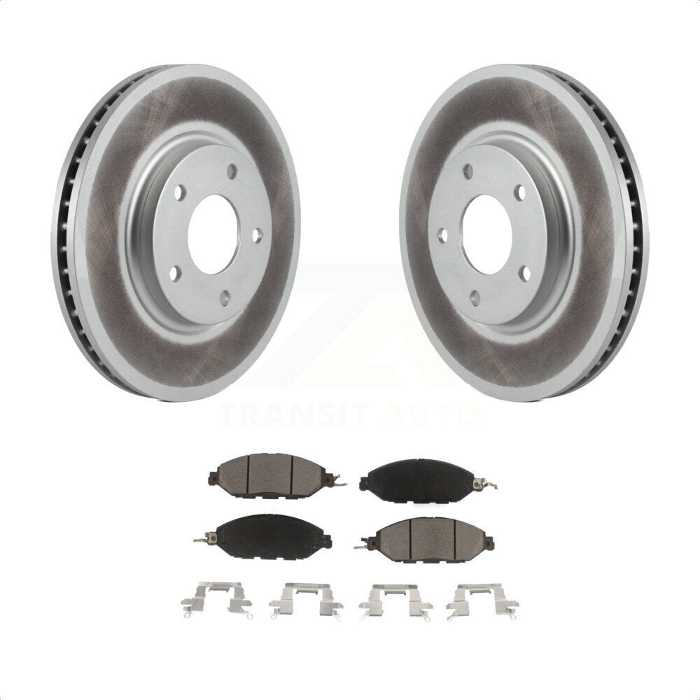 [Avant] Kit de disque (revêtu) et plaquette (céramique) de frein pour 2016 Nissan Pathfinder From 11 15 KGC-100458 par Transit Auto
