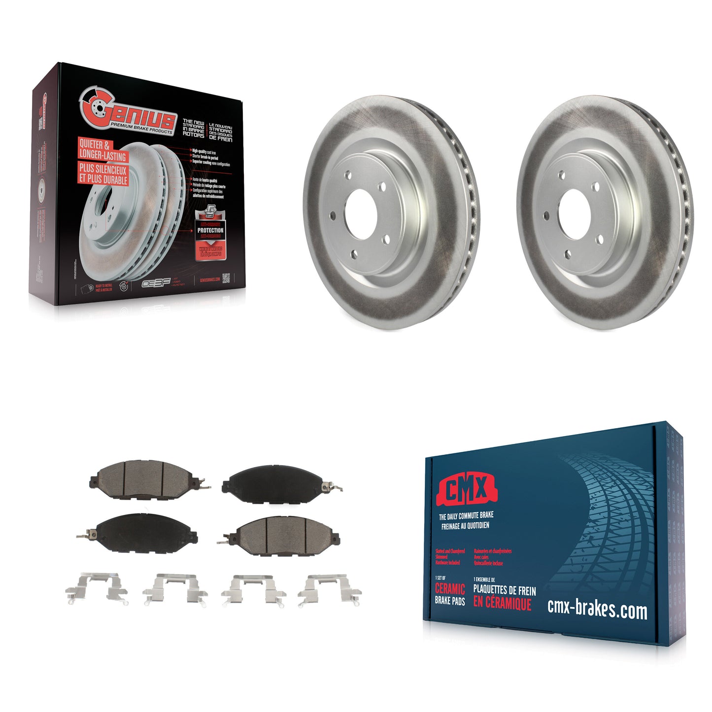 [Avant] Kit de disque (revêtu) et plaquette (céramique) de frein pour Nissan Pathfinder Murano INFINITI QX60 JX35 KGC-100459