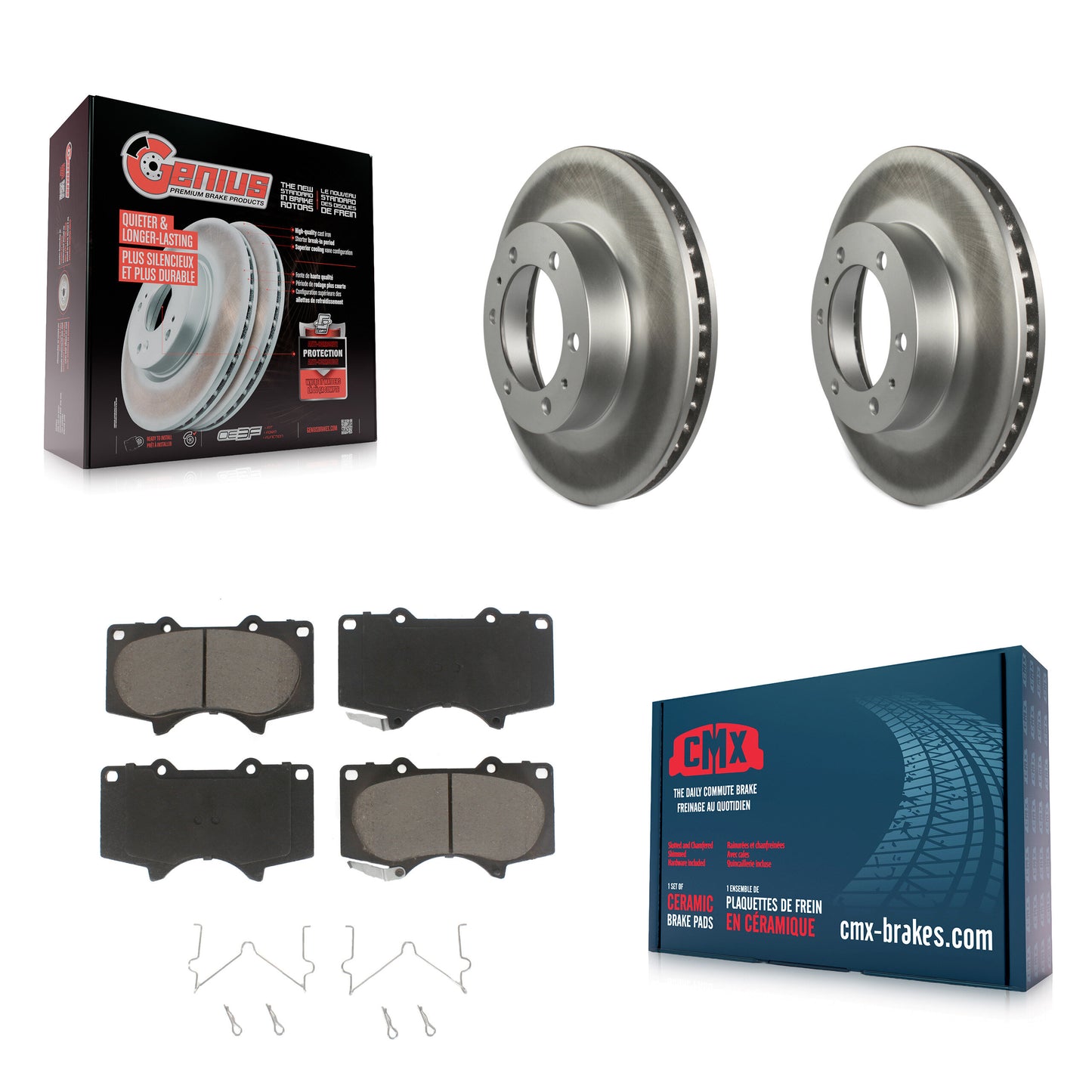 [Avant] Kit de disque (revêtu) et plaquette (céramique) de frein pour Toyota Tacoma 4Runner FJ Cruiser KGC-100466