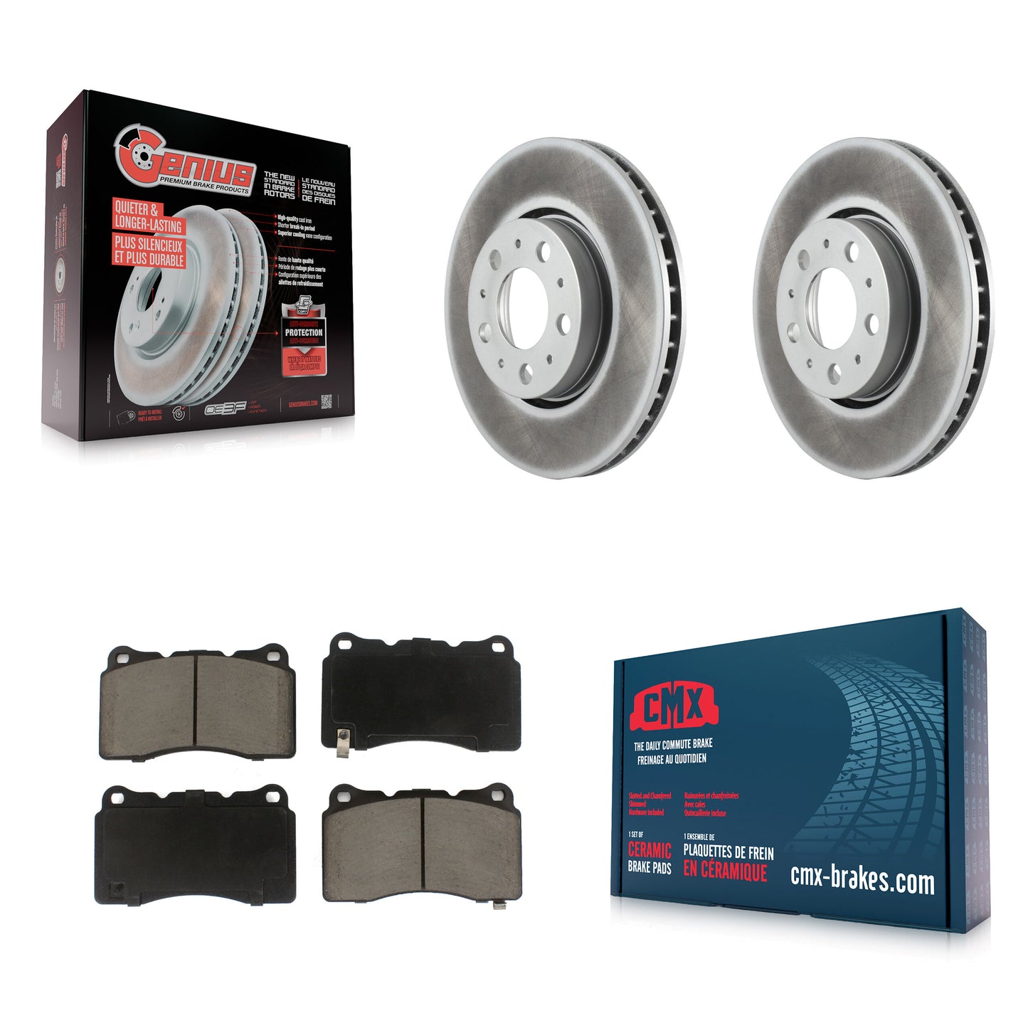 [Avant] Kit de disque (revêtu) et plaquette (céramique) de frein pour 2005-2007 Volvo V70 R avec 286mm Diameter Rotor KGC-100475