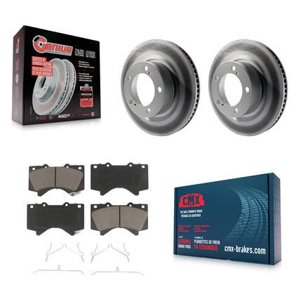 [Avant] Kit de disque (revêtu) et plaquette (céramique) de frein pour Toyota Tundra Sequoia Lexus LX570 Land Cruiser KGC-100492