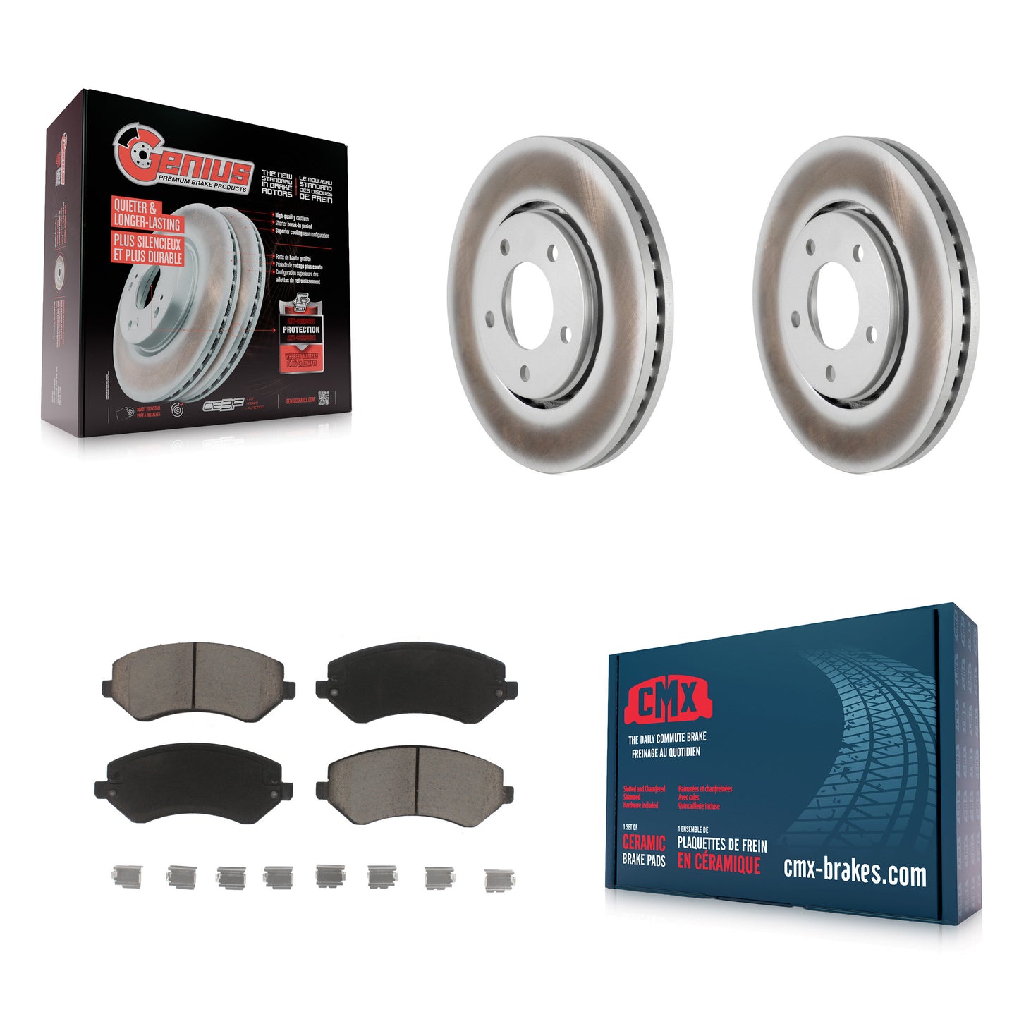[Avant] Kit de disque (revêtu) et plaquette (céramique) de frein pour Dodge Chrysler Town & Country Grand Caravan Voyager KGC-100537