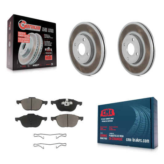 [Avant] Kit de disque (revêtu) et plaquette (céramique) de frein pour 2005-2007 Ford Focus KGC-100543