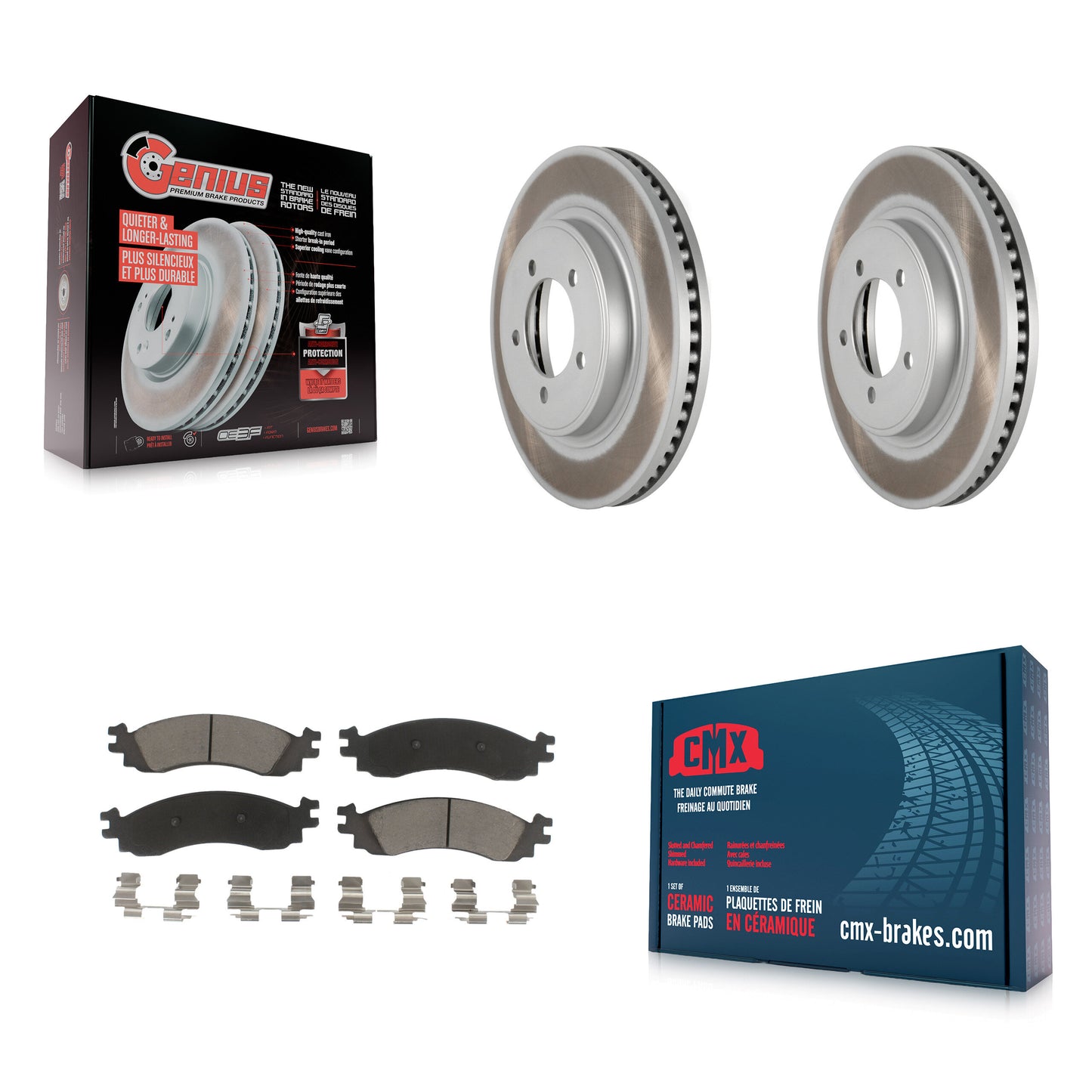 [Avant] Kit de disque (revêtu) et plaquette (céramique) de frein pour Ford Explorer Sport Trac Mercury Mountaineer KGC-100548