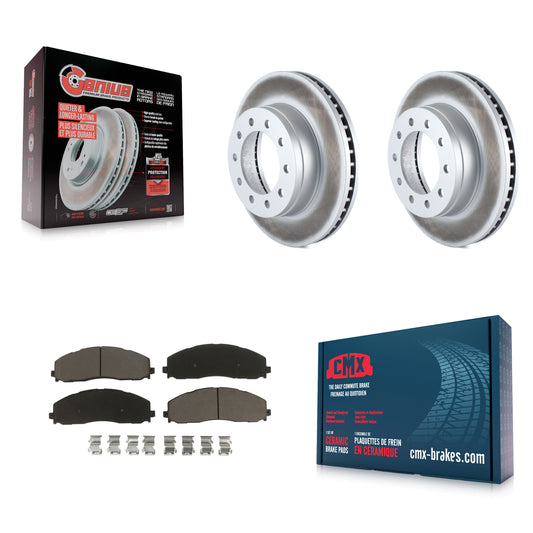 [Avant] Kit de disque (revêtu) et plaquette (céramique) de frein pour Ford F-350 Super Duty F-250 KGC-100555