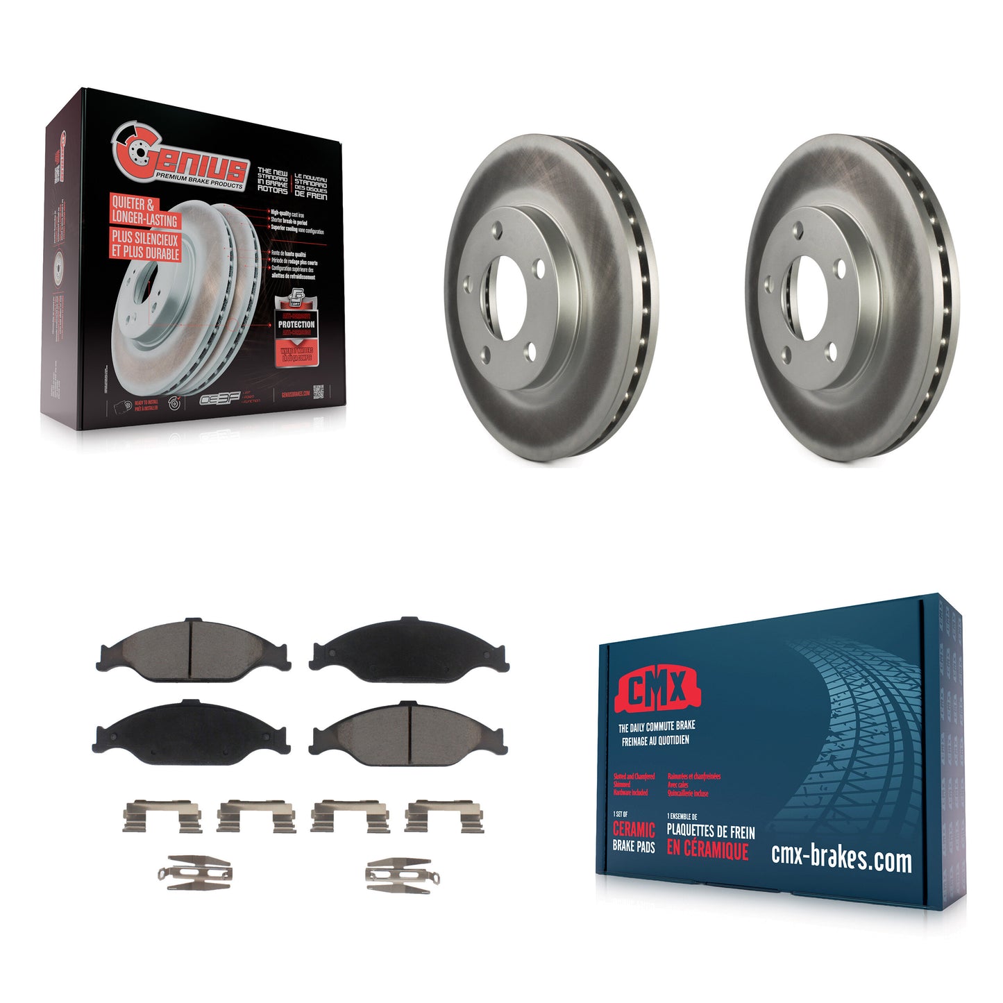 [Avant] Kit de disque (revêtu) et plaquette (céramique) de frein pour Ford Mustang KGC-100557