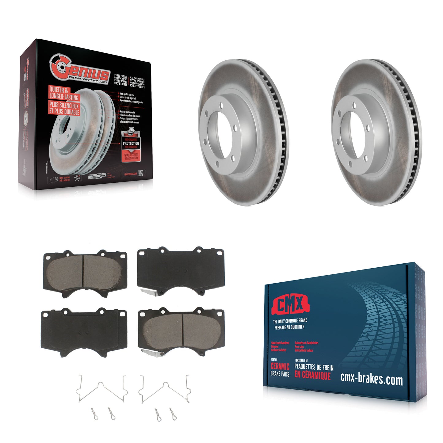 [Avant] Kit de disque (revêtu) et plaquette (céramique) de frein pour Toyota 4Runner Lexus GX470 KGC-100564