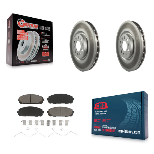 [Avant] Kit de disque (revêtu) et plaquette (céramique) de frein pour 2014-2021 Jeep Cherokee avec Dual Piston Caliper KGC-100567
