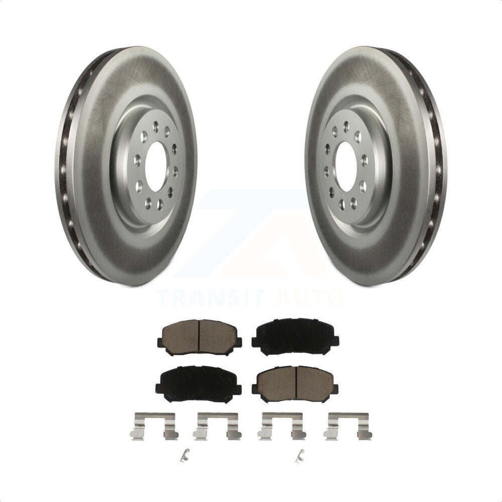[Avant] Kit de disque (revêtu) et plaquette (céramique) de frein pour 2014-2017 Jeep Cherokee avec Single Piston Caliper KGC-100568 par Transit Auto
