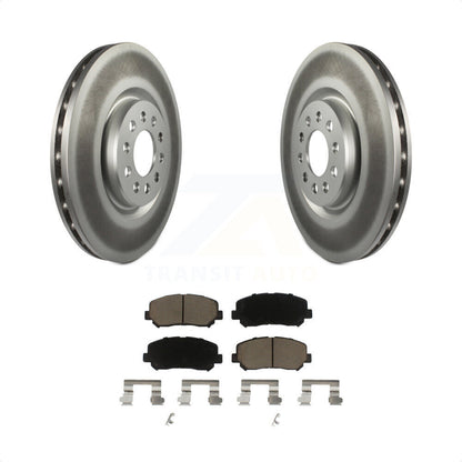 [Avant] Kit de disque (revêtu) et plaquette (céramique) de frein pour 2014-2017 Jeep Cherokee avec Single Piston Caliper KGC-100568 par Transit Auto