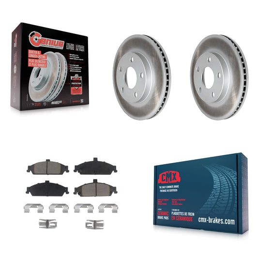 [Avant] Kit de disque (revêtu) et plaquette (céramique) de frein pour Chevrolet Pontiac Grand Am Malibu Oldsmobile Alero Classic Cutlass KGC-100569