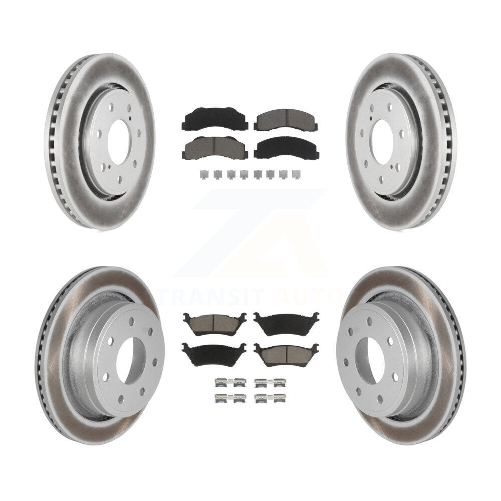 [Avant + Arrière] Kit de disque (revêtu) et plaquette (céramique) de frein pour 2012-2014 Ford F-150 avec 7 Lug Wheels KGC-100602