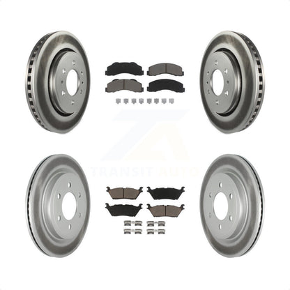 [Avant + Arrière] Kit de disque (revêtu) et plaquette (céramique) de frein pour Ford F-150 Expedition Lincoln Navigator KGC-100604 par Transit Auto