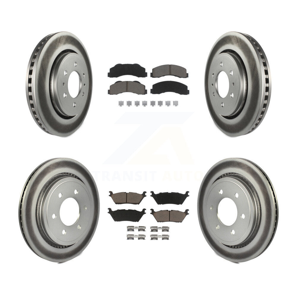 [Avant + Arrière] Kit de disque (revêtu) et plaquette (céramique) de frein pour 2015-2017 Ford F-150 avec Electric Parking KGC-100605