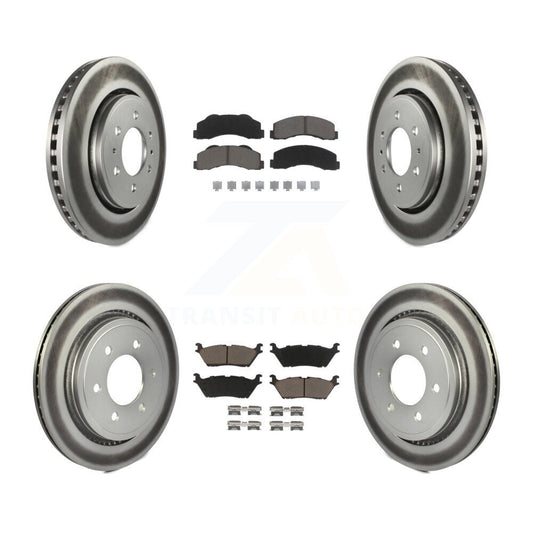 [Avant + Arrière] Kit de disque (revêtu) et plaquette (céramique) de frein pour 2015-2017 Ford F-150 avec Electric Parking KGC-100605