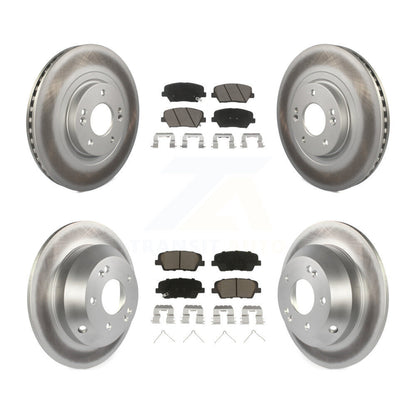 [Avant + Arrière] Kit de disque (revêtu) et plaquette (céramique) de frein pour 2014-2015 Kia Sorento avec Red Painted Calipers KGC-100609