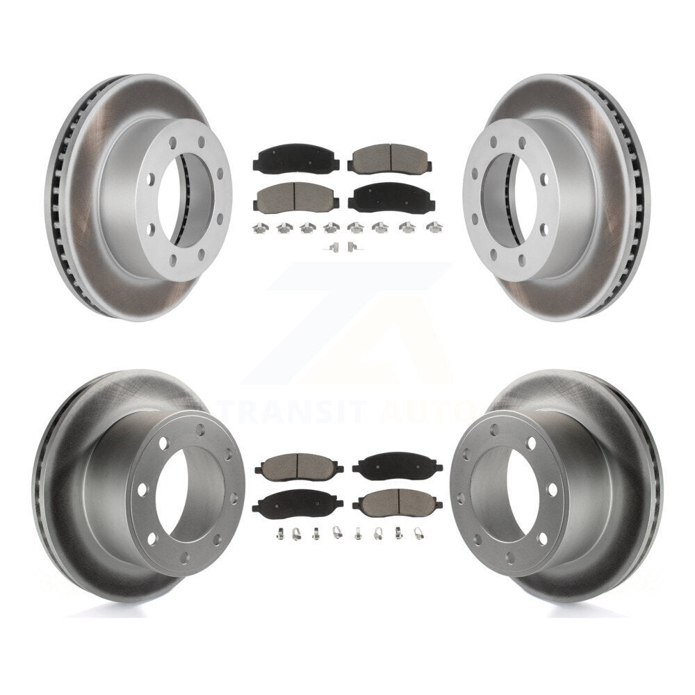 [Avant + Arrière] Kit de disque (revêtu) et plaquette (céramique) de frein pour Ford F-250 Super Duty F-350 KGC-100611