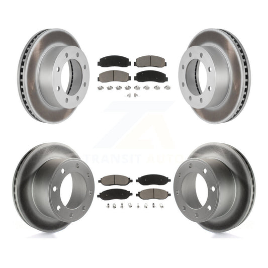 [Avant + Arrière] Kit de disque (revêtu) et plaquette (céramique) de frein pour Ford F-250 Super Duty F-350 KGC-100611