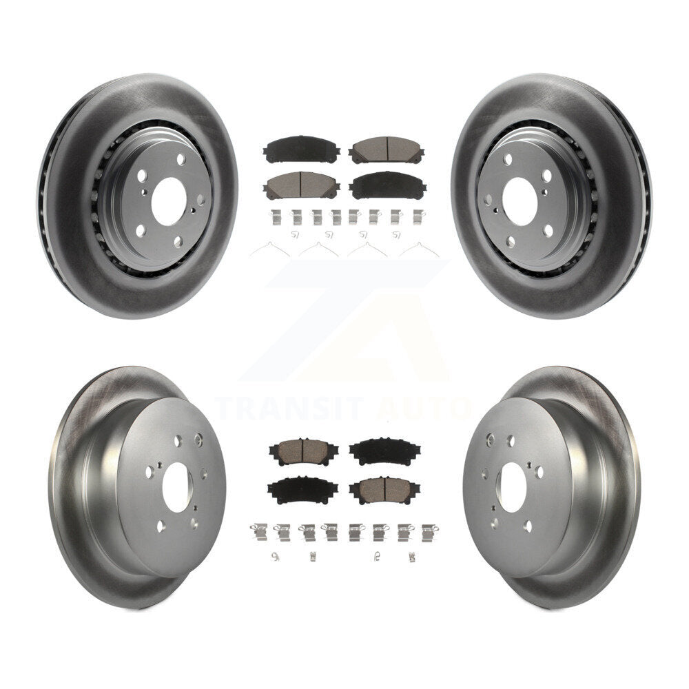 [Avant + Arrière] Kit de disque (revêtu) et plaquette (céramique) de frein pour Toyota Highlander Sienna Lexus RX350 RX450h KGC-100614