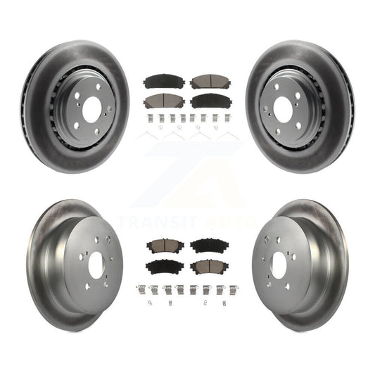 [Avant + Arrière] Kit de disque (revêtu) et plaquette (céramique) de frein pour Toyota Highlander Sienna Lexus RX350 RX450h KGC-100614