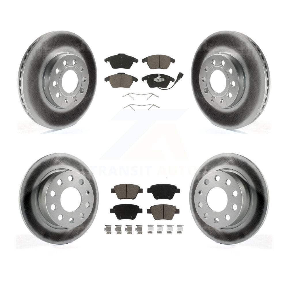 [Avant + Arrière] Kit de disque (revêtu) et plaquette (céramique) de frein pour 2013 Volkswagen Beetle 2.5L avec 253mm Diameter Rotor KGC-100618