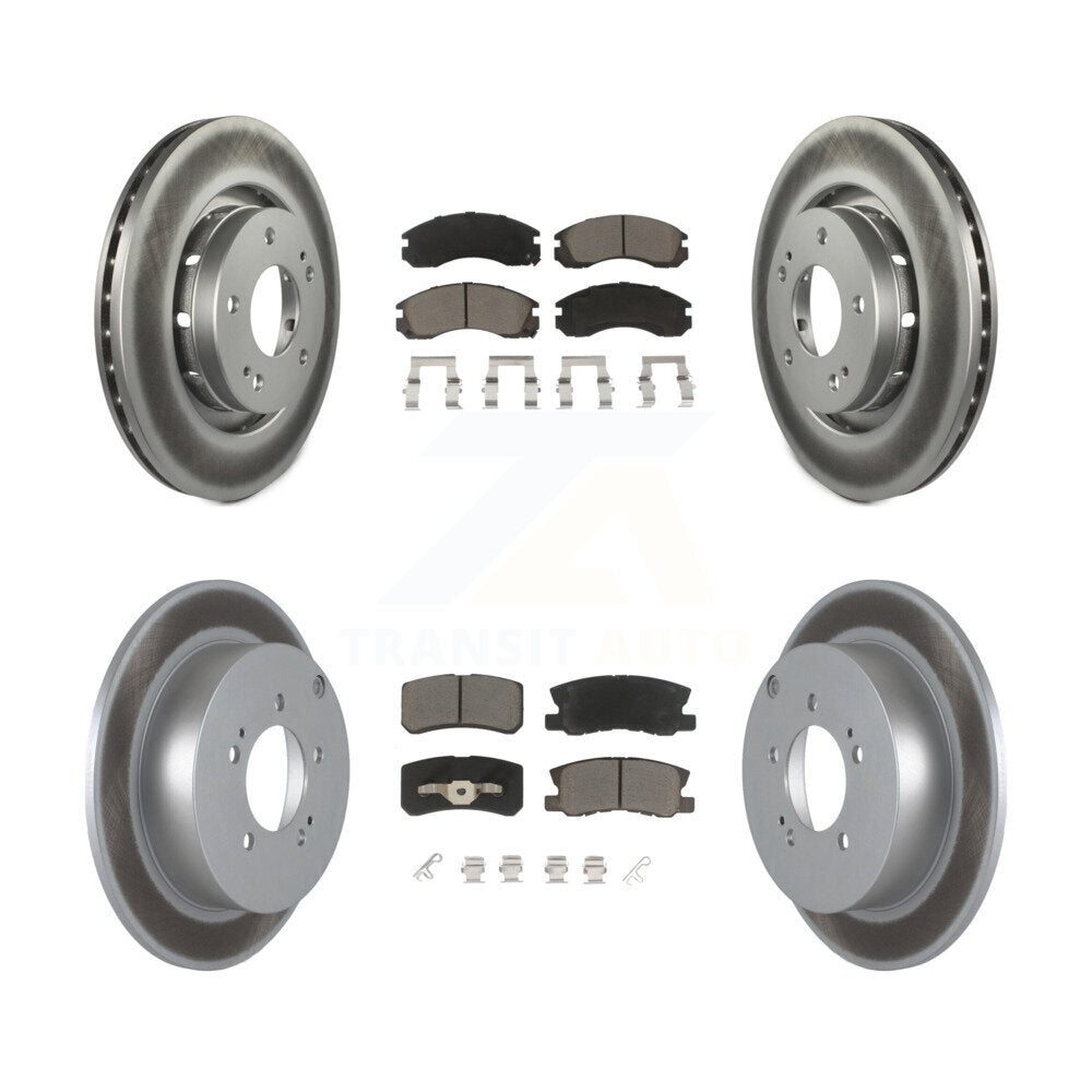 [Avant + Arrière] Kit de disque (revêtu) et plaquette (céramique) de frein pour 2009 Mitsubishi Lancer Ralliart To 03 09 KGC-100626