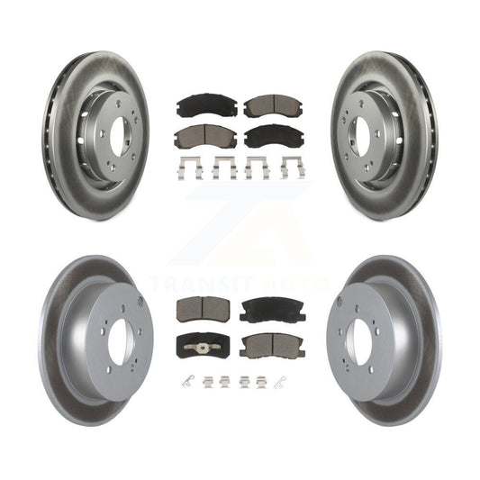 [Avant + Arrière] Kit de disque (revêtu) et plaquette (céramique) de frein pour 2009 Mitsubishi Lancer Ralliart To 03 09 KGC-100626