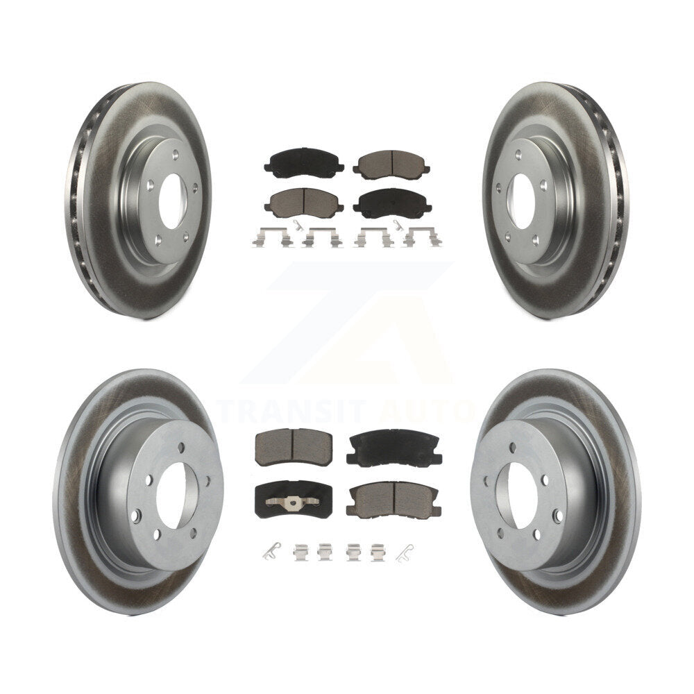[Avant + Arrière] Kit de disque (revêtu) et plaquette (céramique) de frein pour Jeep Patriot Compass Chrysler Dodge Avenger Sebring Mitsubishi Lancer 200 Outlander Sport RVR KGC-100627