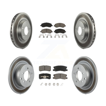 [Avant + Arrière] Kit de disque (revêtu) et plaquette (céramique) de frein pour Jeep Patriot Compass Chrysler Dodge Avenger Sebring Mitsubishi Lancer 200 Outlander Sport RVR KGC-100627