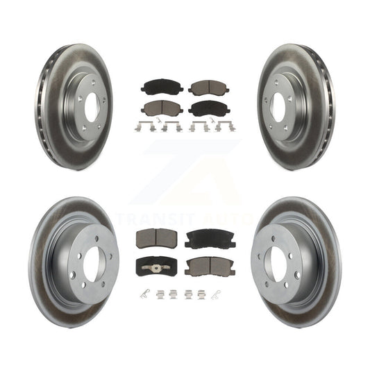 [Avant + Arrière] Kit de disque (revêtu) et plaquette (céramique) de frein pour Jeep Patriot Compass Chrysler Dodge Avenger Sebring Mitsubishi Lancer 200 Outlander Sport RVR KGC-100627
