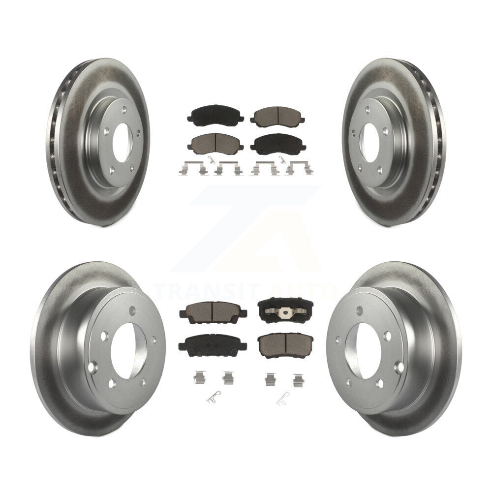[Avant + Arrière] Kit de disque (revêtu) et plaquette (céramique) de frein pour Jeep Patriot Dodge Compass Caliber Chrysler Avenger Sebring 200 KGC-100630