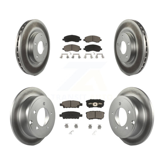[Avant + Arrière] Kit de disque (revêtu) et plaquette (céramique) de frein pour Jeep Patriot Dodge Compass Caliber Chrysler Avenger Sebring 200 KGC-100630