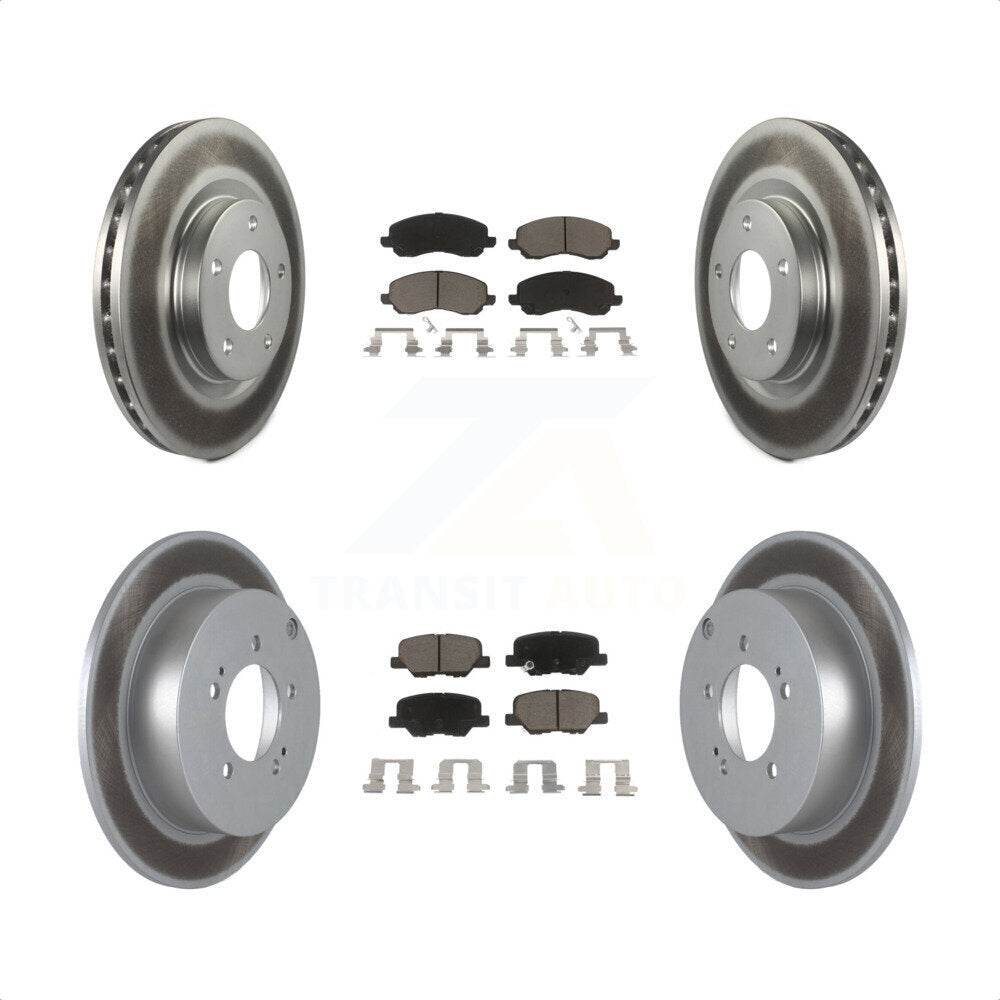 [Avant + Arrière] Kit de disque (revêtu) et plaquette (céramique) de frein pour 2013 Mitsubishi Outlander 3.0L KGC-100632 par Transit Auto