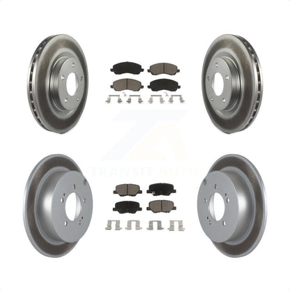 [Avant + Arrière] Kit de disque (revêtu) et plaquette (céramique) de frein pour 2013 Mitsubishi Outlander 3.0L KGC-100632 par Transit Auto