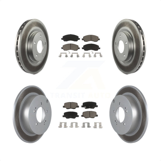 [Avant + Arrière] Kit de disque (revêtu) et plaquette (céramique) de frein pour 2013 Mitsubishi Outlander 3.0L KGC-100632 par Transit Auto