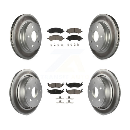 [Avant + Arrière] Kit de disque (revêtu) et plaquette (céramique) de frein pour Ram 1500 Dodge Classic Durango Chrysler Aspen KGC-100634