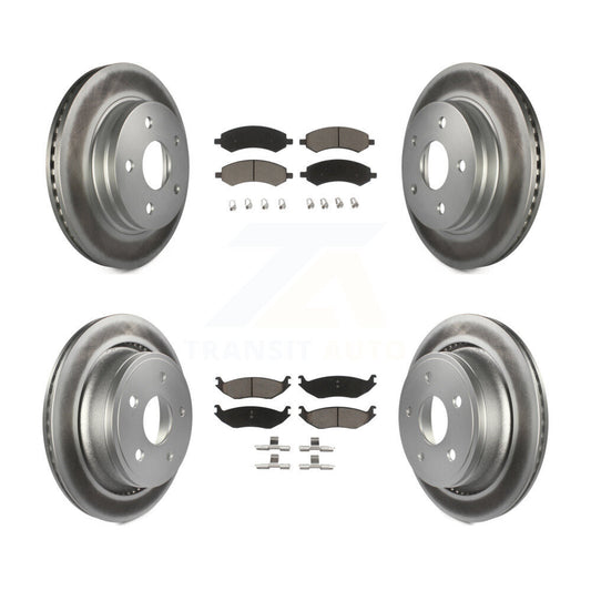 [Avant + Arrière] Kit de disque (revêtu) et plaquette (céramique) de frein pour Ram 1500 Dodge Classic Durango Chrysler Aspen KGC-100634