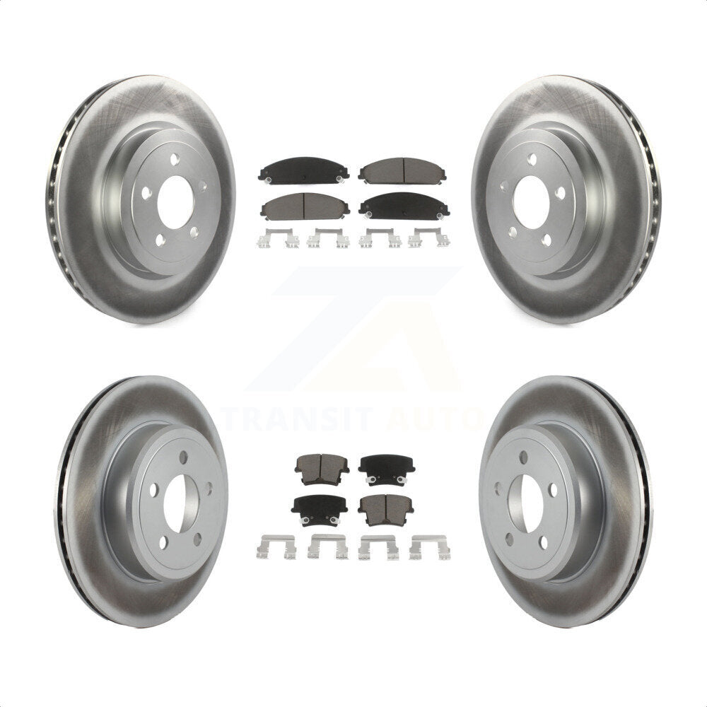[Avant + Arrière] Kit de disque (revêtu) et plaquette (céramique) de frein pour Dodge Charger Chrysler 300 Challenger Magnum KGC-100638 par Transit Auto