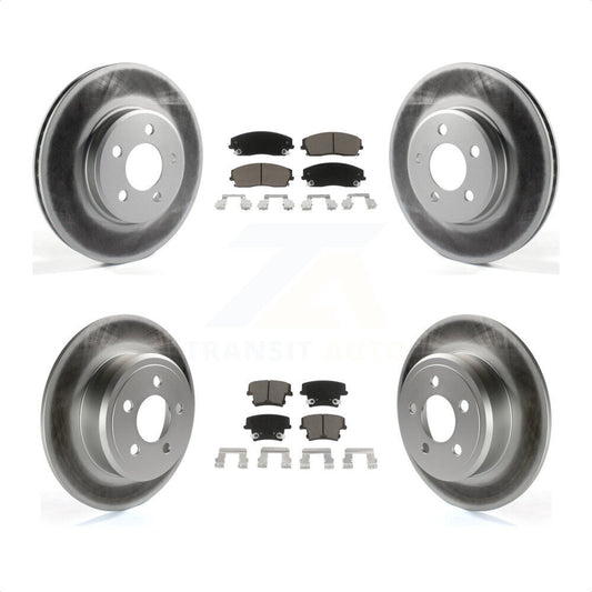 [Avant + Arrière] Kit de disque (revêtu) et plaquette (céramique) de frein pour Dodge Charger Chrysler 300 Challenger Magnum KGC-100640 par Transit Auto