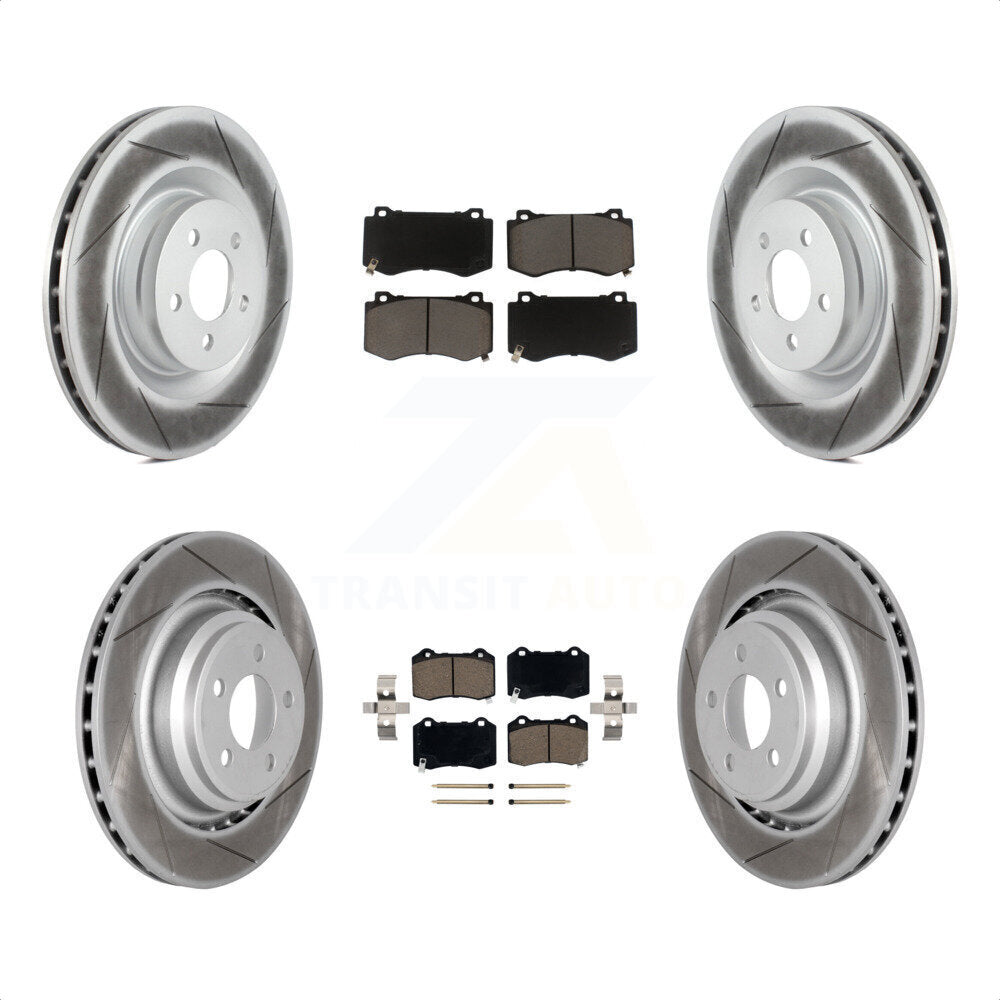 [Avant + Arrière] Kit de disque (revêtu) et plaquette (céramique) de frein pour Dodge Charger Chrysler 300 Challenger Magnum KGC-100641 par Transit Auto