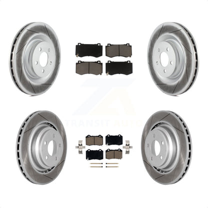 [Avant + Arrière] Kit de disque (revêtu) et plaquette (céramique) de frein pour Dodge Charger Chrysler 300 Challenger Magnum KGC-100641 par Transit Auto