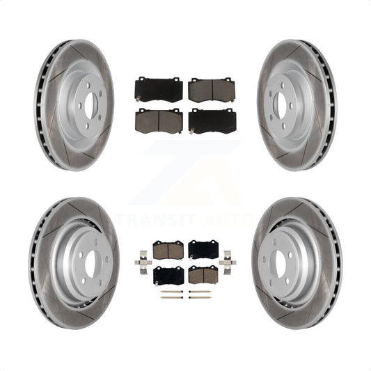 [Avant + Arrière] Kit de disque (revêtu) et plaquette (céramique) de frein pour Dodge Charger Chrysler 300 Challenger Magnum KGC-100643 par Transit Auto