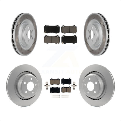 [Avant + Arrière] Kit de disque (revêtu) et plaquette (céramique) de frein pour Dodge Charger Chrysler 300 Challenger Magnum KGC-100644 par Transit Auto