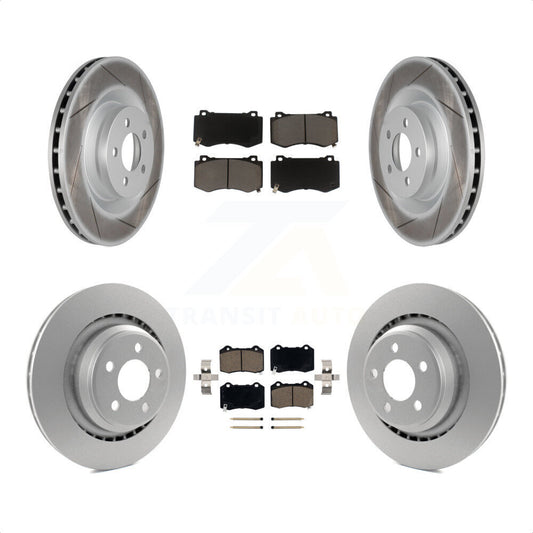 [Avant + Arrière] Kit de disque (revêtu) et plaquette (céramique) de frein pour Dodge Charger Chrysler 300 Challenger Magnum KGC-100644 par Transit Auto