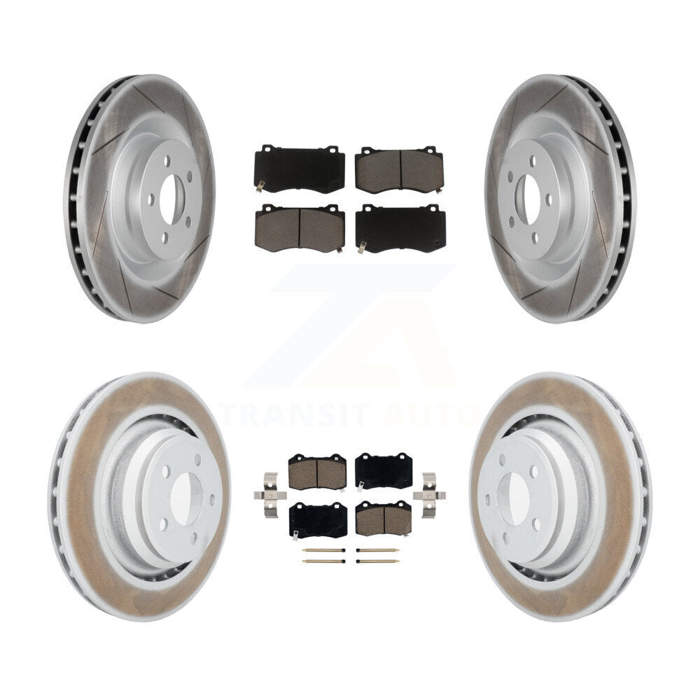 [Avant + Arrière] Kit de disque (revêtu) et plaquette (céramique) de frein pour Dodge Charger Chrysler 300 Challenger Magnum KGC-100644