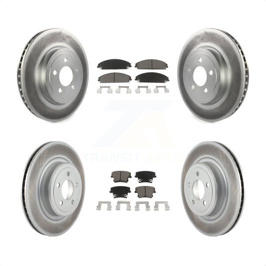 [Avant + Arrière] Kit de disque (revêtu) et plaquette (céramique) de frein pour Dodge Charger avec Police Package KGC-100649 par Transit Auto