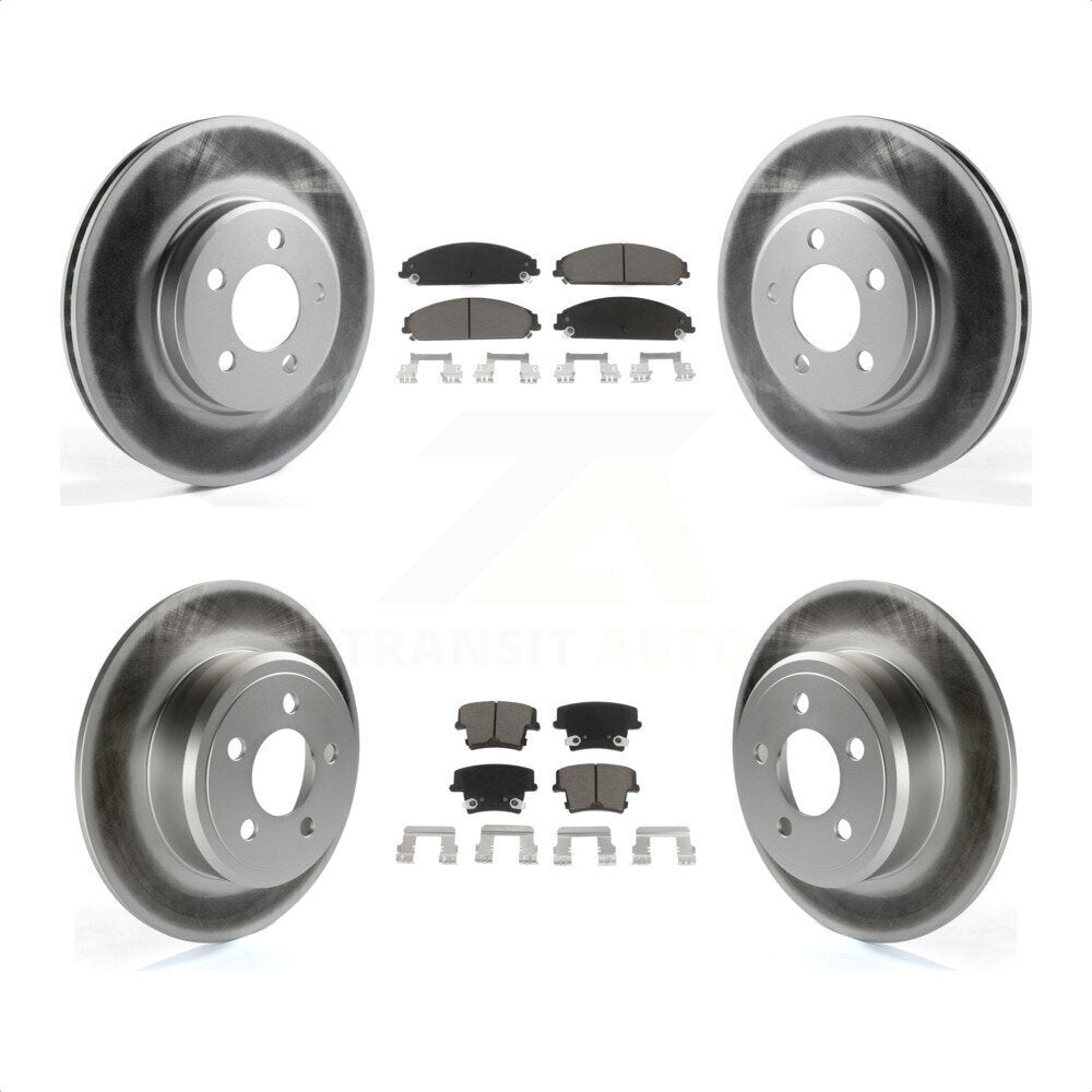 [Avant + Arrière] Kit de disque (revêtu) et plaquette (céramique) de frein pour 2019-2021 Chrysler 300 RWD avec 5.7L KGC-100650 par Transit Auto